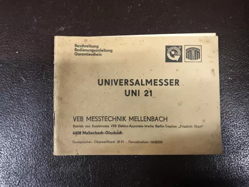 Bedienungsanleitung Universalmesser UNI 21