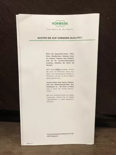 Gebrauchsanleitung Vorwerk Kobold 