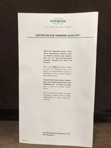 Gebrauchsanleitung Vorwerk Kobold 