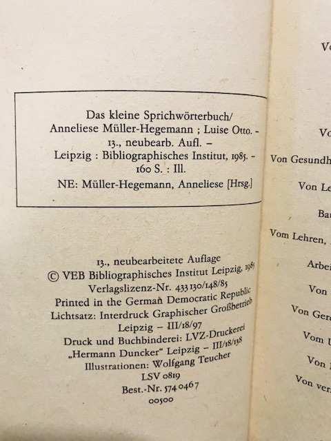 Das kleine Sprichwörterbuch