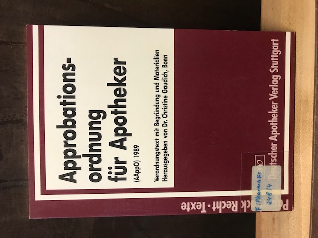 Approbationsordnung für Apotheker 1989