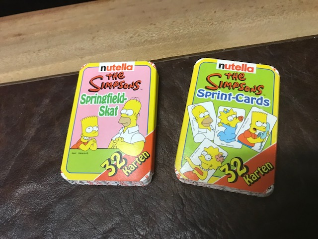 Nutella Springfield Skat und Sprint Cards