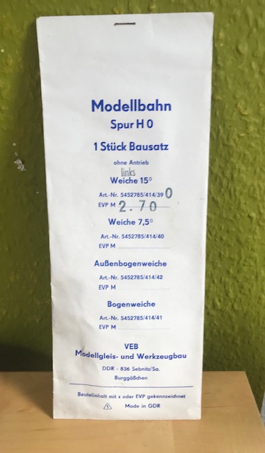 Modellbahn Spur H0 Weiche 15 links 