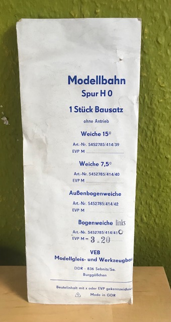 Modellbahn Spur H0 Weiche 15 links Bogenweiche