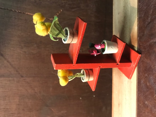 Puppenstube Blumenständer mit Blumen