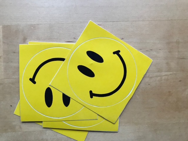 9 x Smiley Aufkleber 