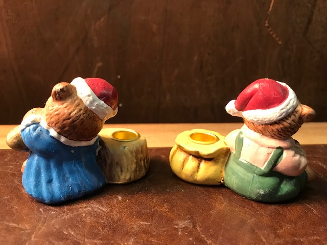 Weihnachtliche Kerzenhalter Teddys