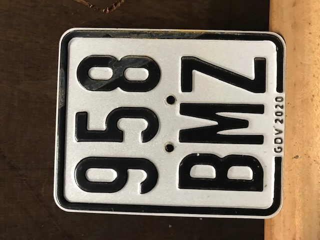 Moped Nummernschild Kennzeichen 958/2020