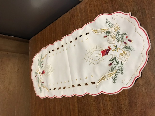 3 x Vintage Weihnachtsdeckchen Kerzenmotiv