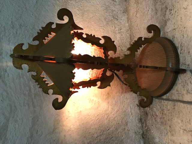 Vintage Tischlampe DDR aus Holz