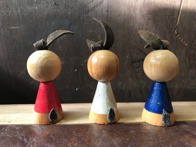 3er Set Osterhasenfiguren aus Holz, Erzgebirge