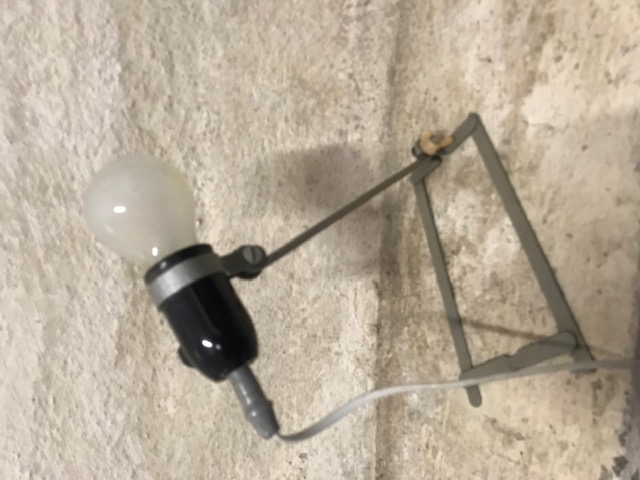 Vintage Aluminium Tischlampe Bakelit