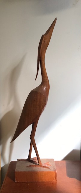 Kranich Figur aus Holz ca. 52cm 