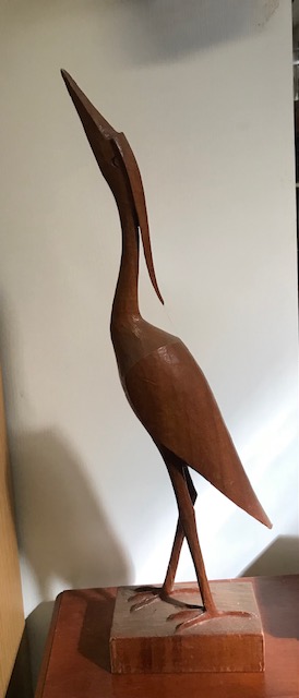 Kranich Figur aus Holz ca. 52cm 