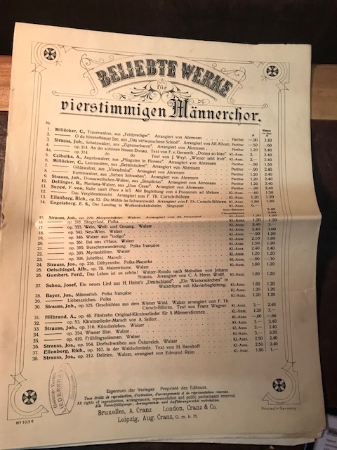 Beliebte Werke vierstimmiger Männerchor No. 103