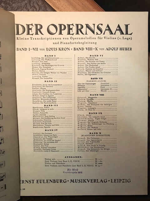 Der Opernsaal von Louis Kron, Band I