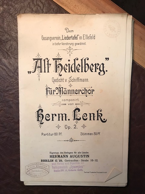 Alt Heidelberg für Männerchor, Hermann Augustin