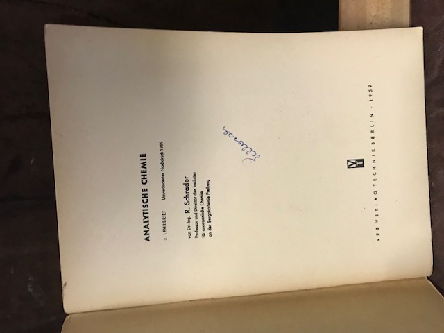 Analytische Chemie, 2. Lehrbrief 1959